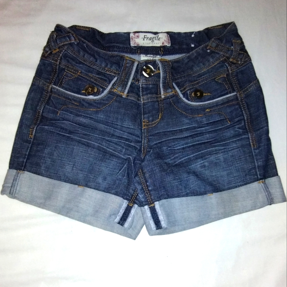 Fragile blue jeans shorts Womens